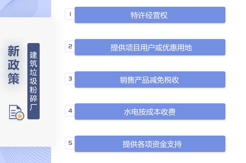 建筑垃圾粉碎廠效果的特殊政策扶持